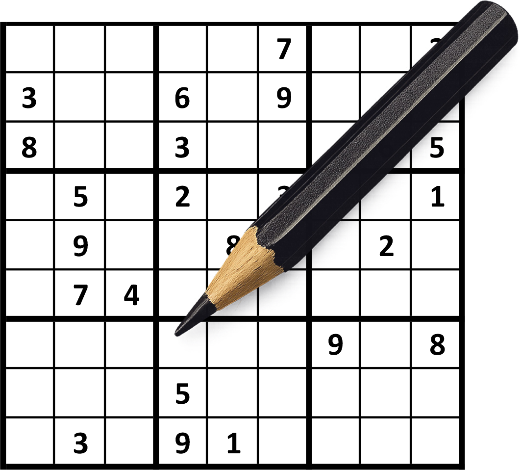 Sudoku Rätsel mit Stift