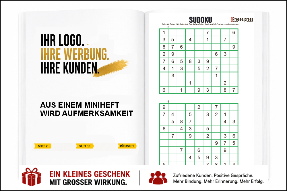 Restaurant mit Sudoku-Miniheft