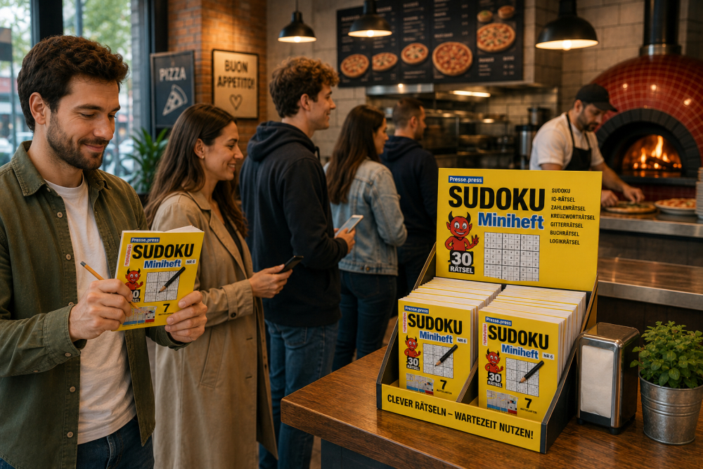 Restaurant mit Sudoku-Miniheft